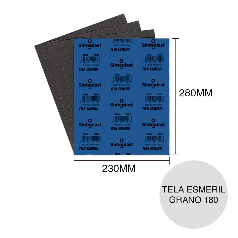 Lija tela esmeril grano 180 hoja 230mm x 280mm