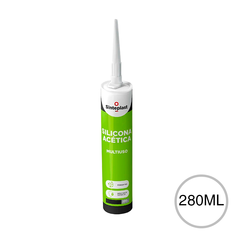 Sellador silicona acetica Multiuso blanco x 280ml caja x 12u