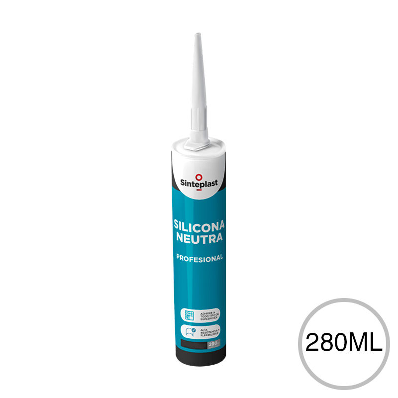 Sellador silicona neutra Profesional transparente x 280ml caja x 12u