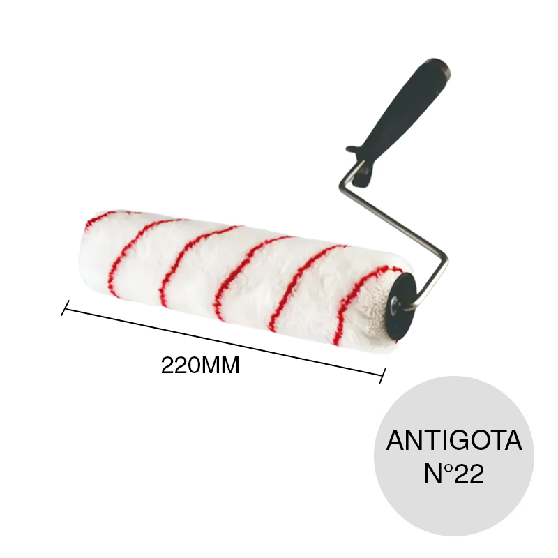 Rodillo pinturas N°22 Antigota lana natural tubo ø 45mm x 220mm