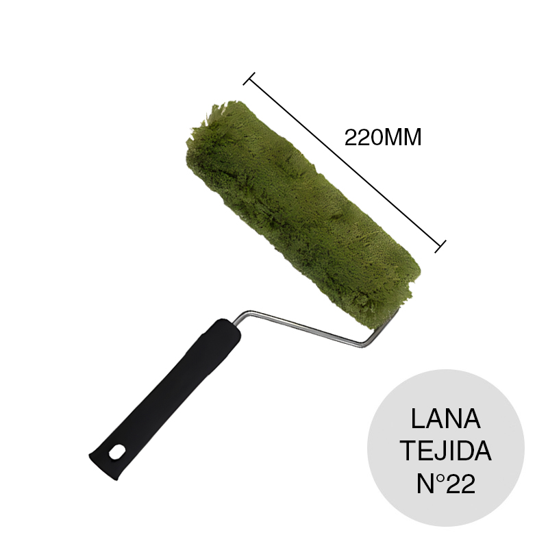 Rodillo pinturas N°22 Lana Tejida tubo ø 40mm x 220mm
