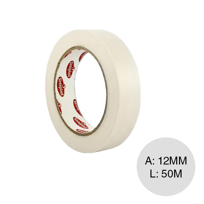 Cinta enmascarar papel obra blanco rollo x 12mm x 50m