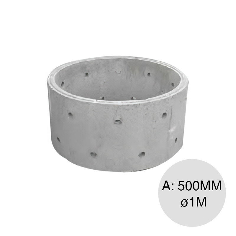 Aro pozo ciego perforado hormigon premoldeado 500mm x ø 1m
