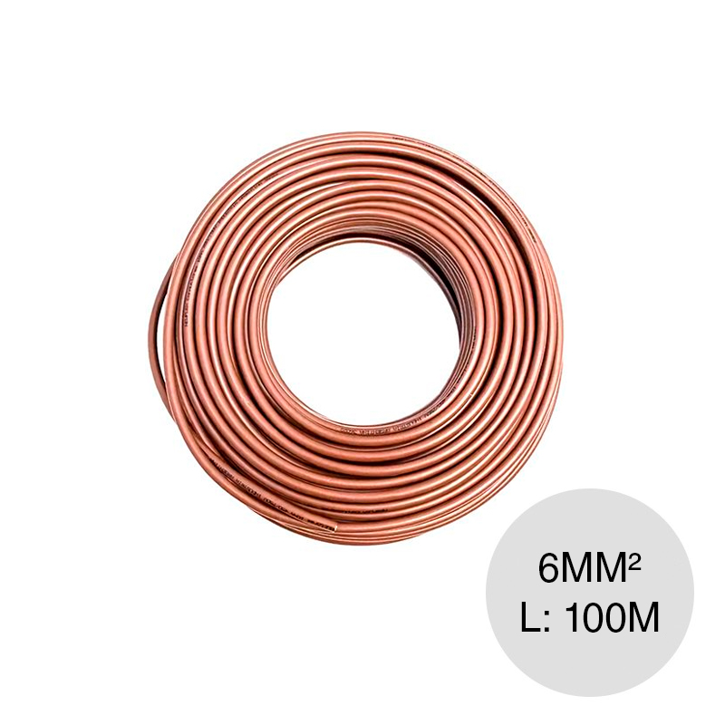 Cable unipolar 6mm² PVC marron rollo x 100m