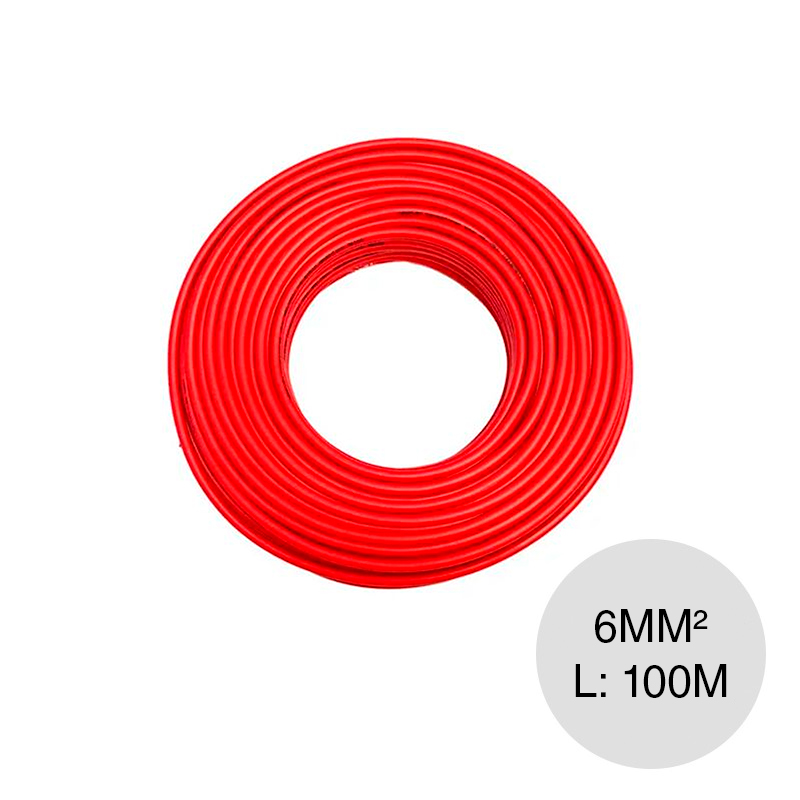 Cable unipolar 6mm² PVC rojo rollo x 100m