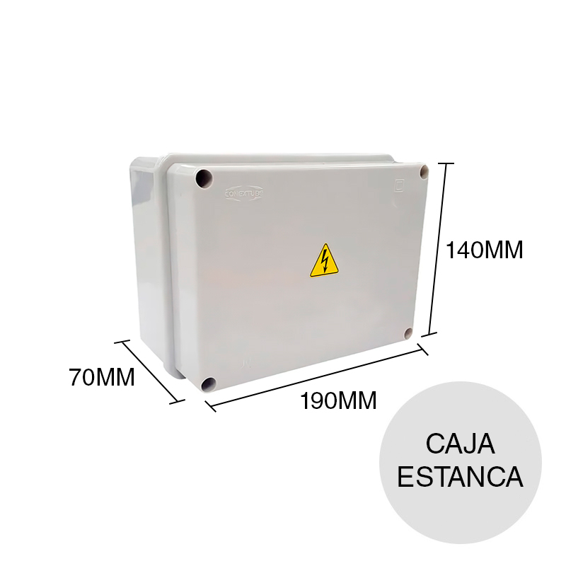 Caja estanca c/conos sobrepuesta termoplastico 70mm x 140mm x 190mm