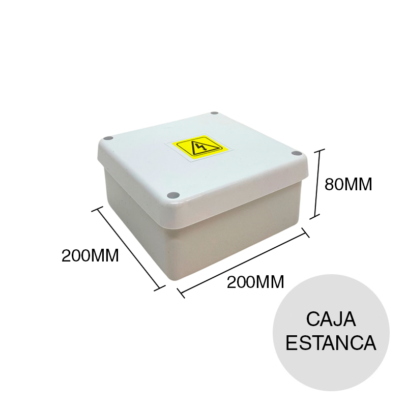 Caja estanca c/conos sobrepuesta termoplastico 80mm x 200mm x 200mm
