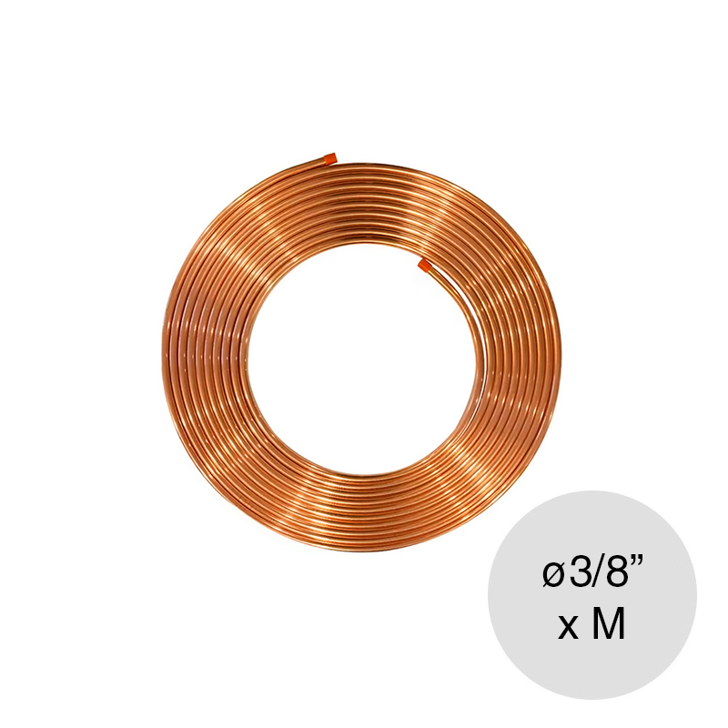 Caño de cobre p/refrigeracion ø 3/8" x m