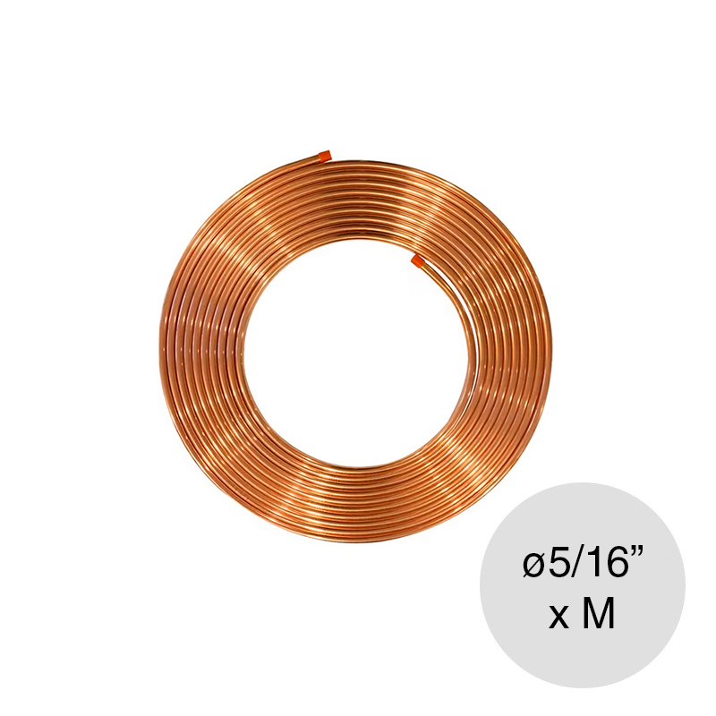 Caño de cobre p/refrigeracion ø 5/16" x m