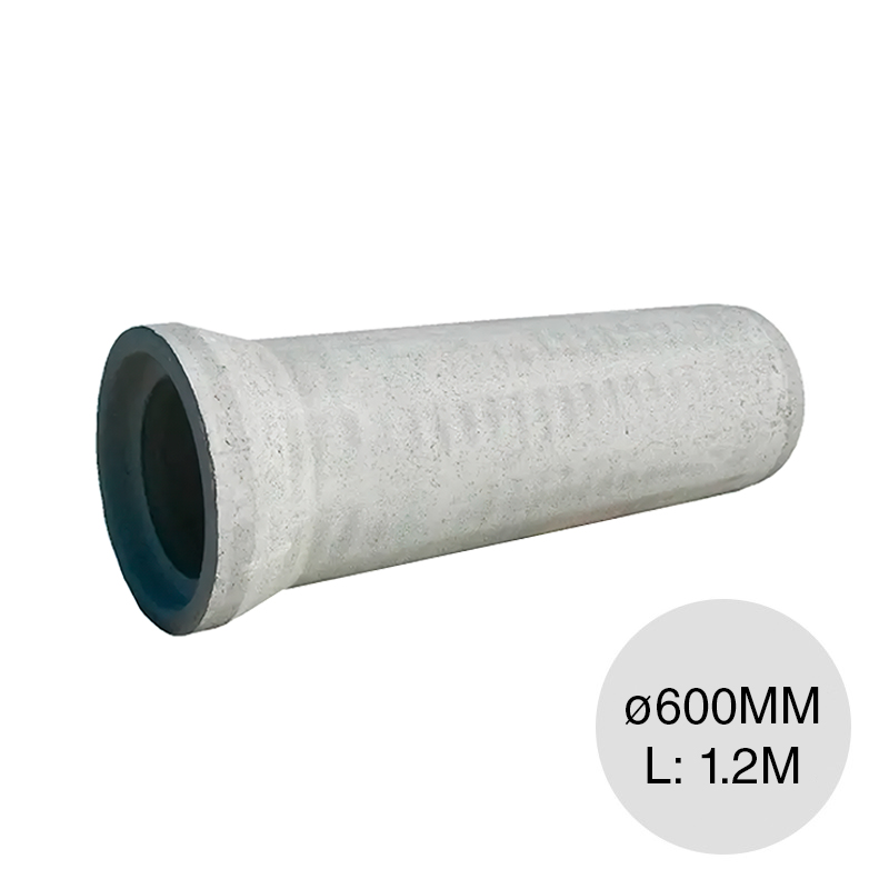 Caño hormigon armado p/desagües ø 600mm x 1.2m