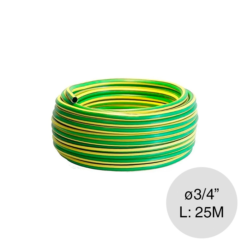 Manguera riego virgen PVC ø 3/4" rollo x 25m