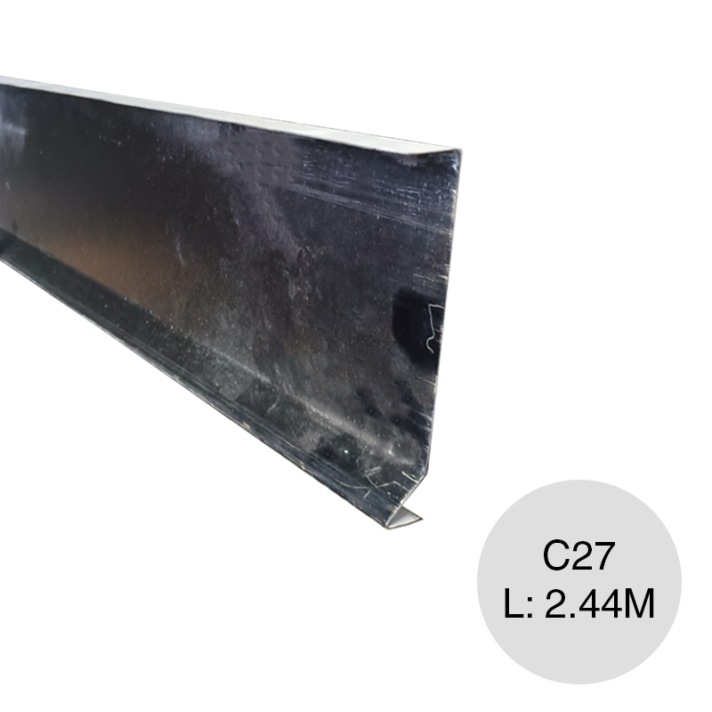 Babeta frontal chapa galvanizada C27 120mm x 2.44m