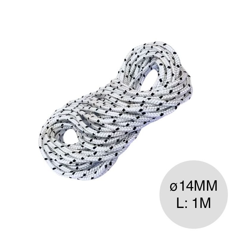 Soga polipropileno blanco y negro ø 14mm x 1m