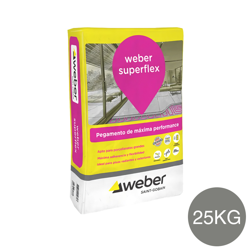 Pegamento adhesivo Superflex exterior interior gris bolsa x 25kg