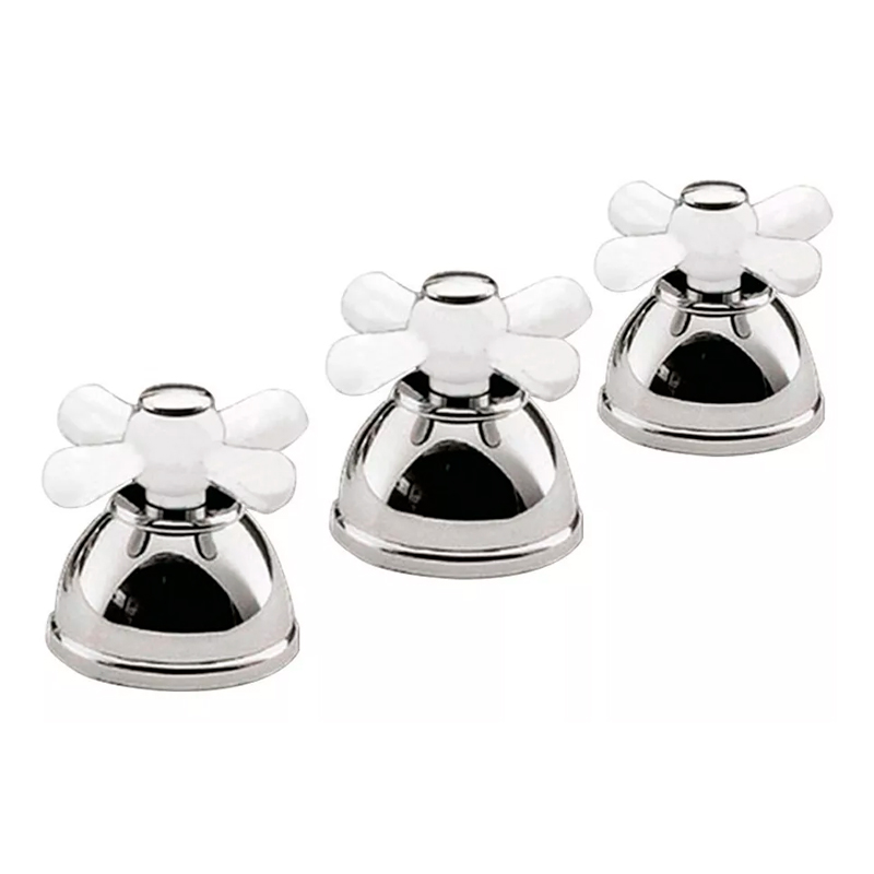 Griferia bidet metalica Ares doble comando con transferencia blanco