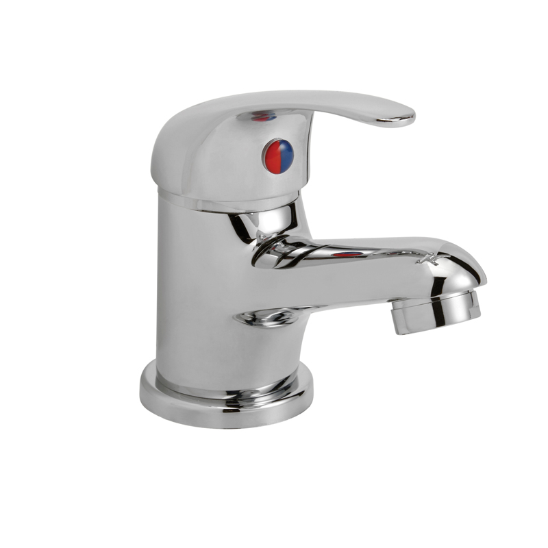 Griferia lavatorio metalica Lugo sobremesada monocomando pico bajo cromo brillante