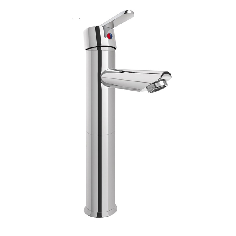 Griferia lavatorio metalica Bilbao sobremesada monocomando pico alto cromo brillante