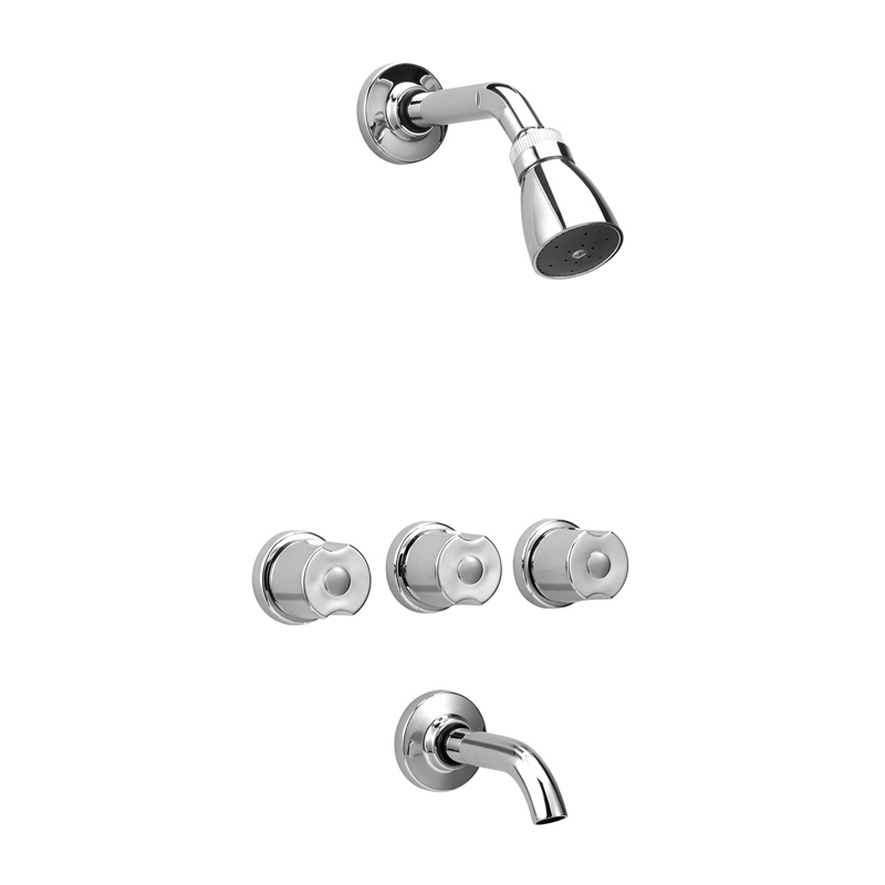 Griferia ducha metalica Malba doble comando embutir c/transferencia cromo brillante