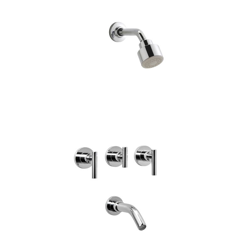 Griferia ducha metalica Adra doble comando embutir con transferencia cromo brillante