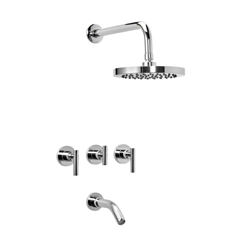 Griferia ducha metalica Adra plus doble comando embutir con transferencia cromo brillante