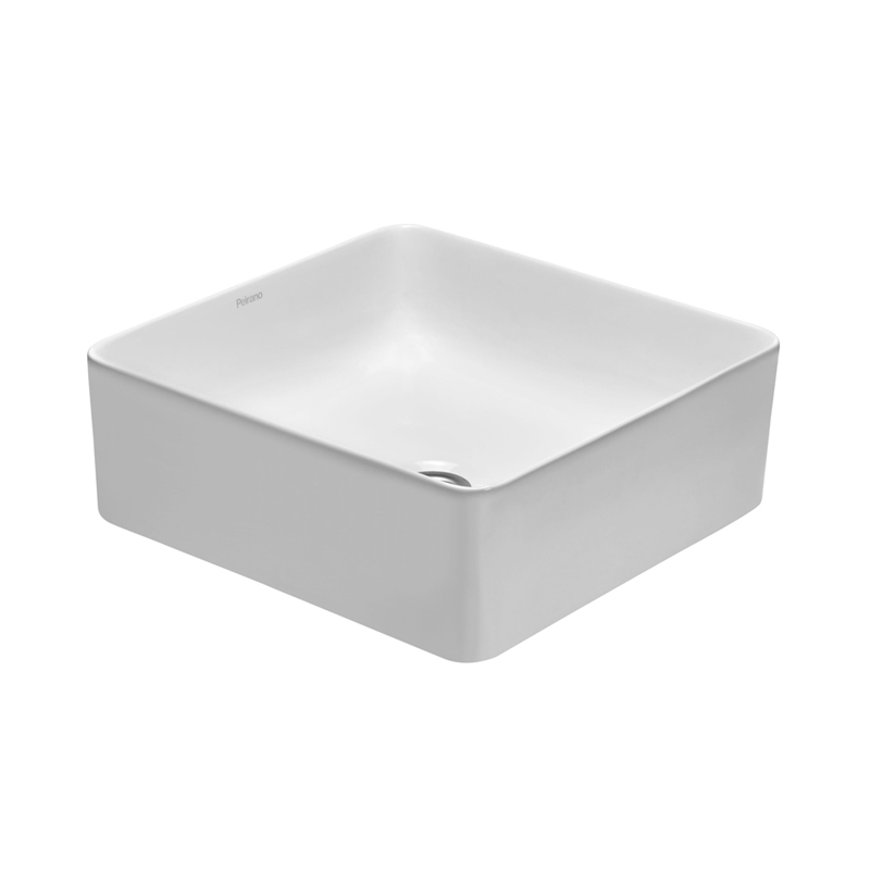 Bacha lavatorio apoyo cuadrada ceramica blanco 130mm x 370mm x 370mm