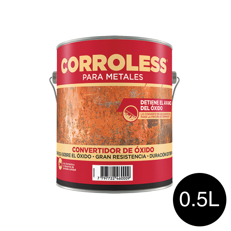 Convertidor de oxido Corroless exterior interior negro lata x 0.5l