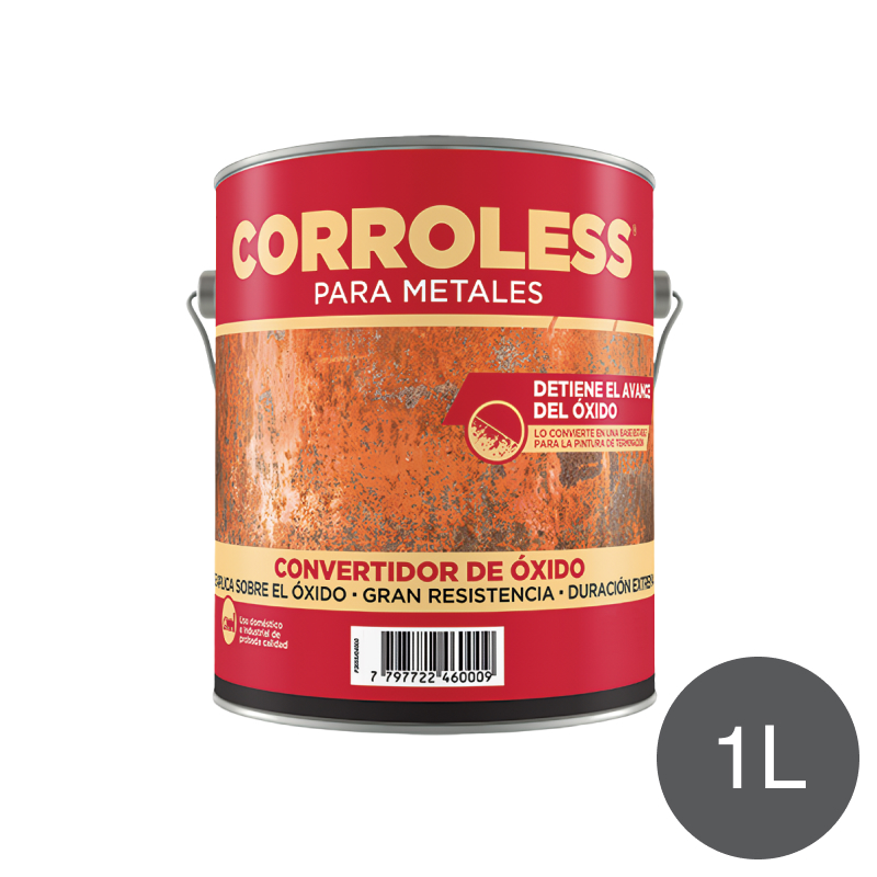 Convertidor de oxido Corroless exterior interior gris lata x 1l
