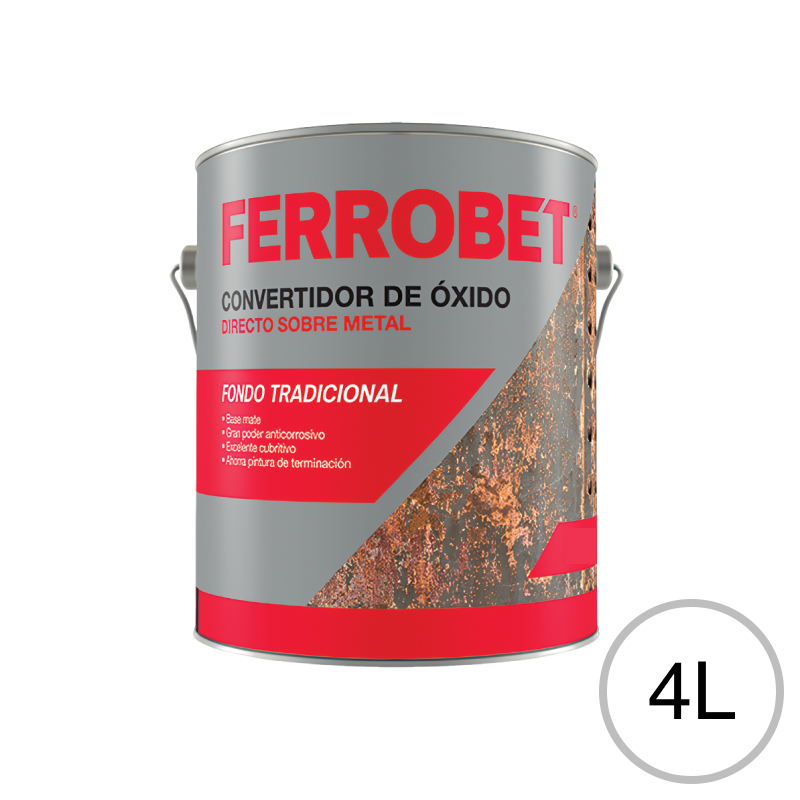 Fondo convertidor de oxido Ferrobet exterior interior blanco mate lata x 4l