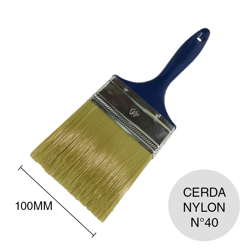 Pinceleta N°40 cerda nylon virola/2 x 100mm
