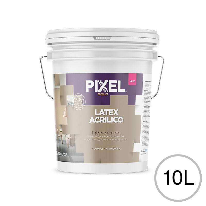 Pintura latex acrilico interior acrilico MI-150 lavable antihongos blanco mate balde x 10l