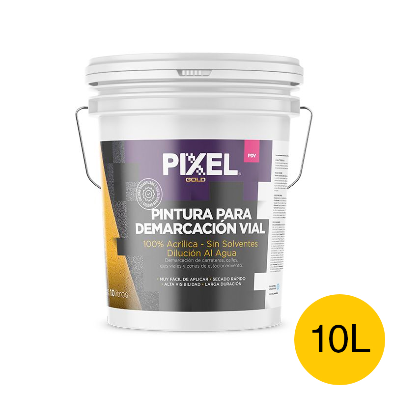 Pintura demarcacion vial acrilico PDV alta visibilidad larga duracion sin solventes amarillo mate balde x 10l