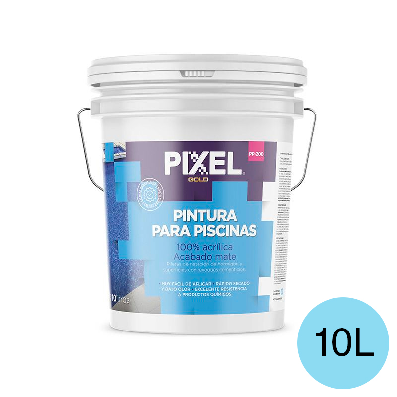 Pintura latex acrilico PP-200 piscinas/piletas celeste mate balde x 10l