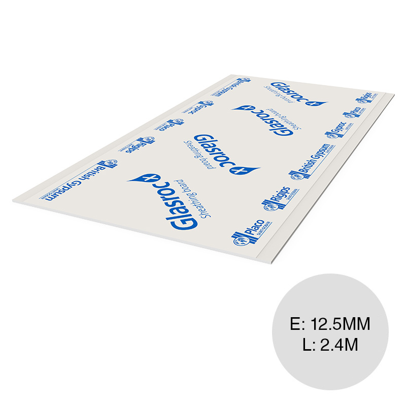 Placa yeso construccion seco ultra resistente exterior interior Placo GLASROC X 12.5mm x 1.2m x 2.4m