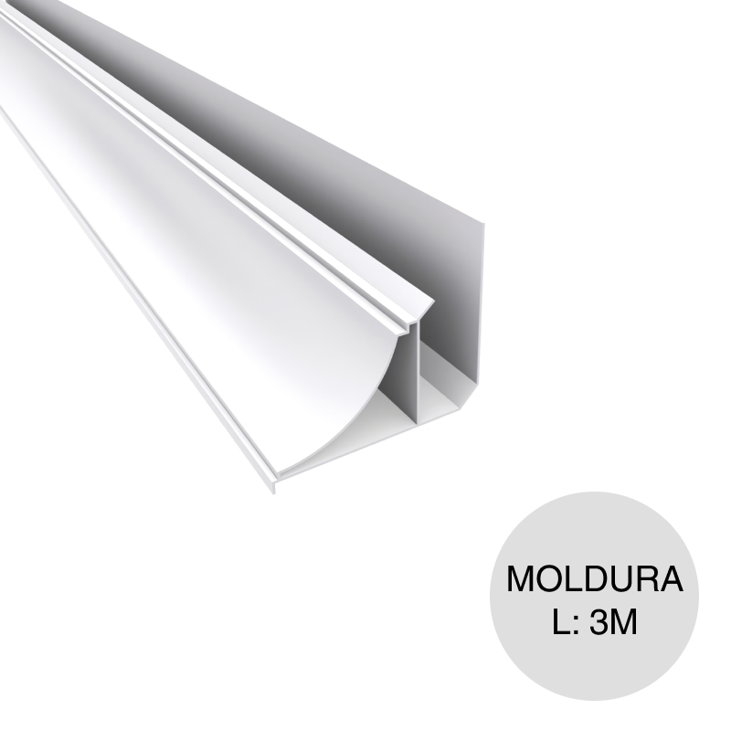 Perfil cielorraso moldura perimetral Noble PVC blanco 35.36mm x 38.30mm x 3m