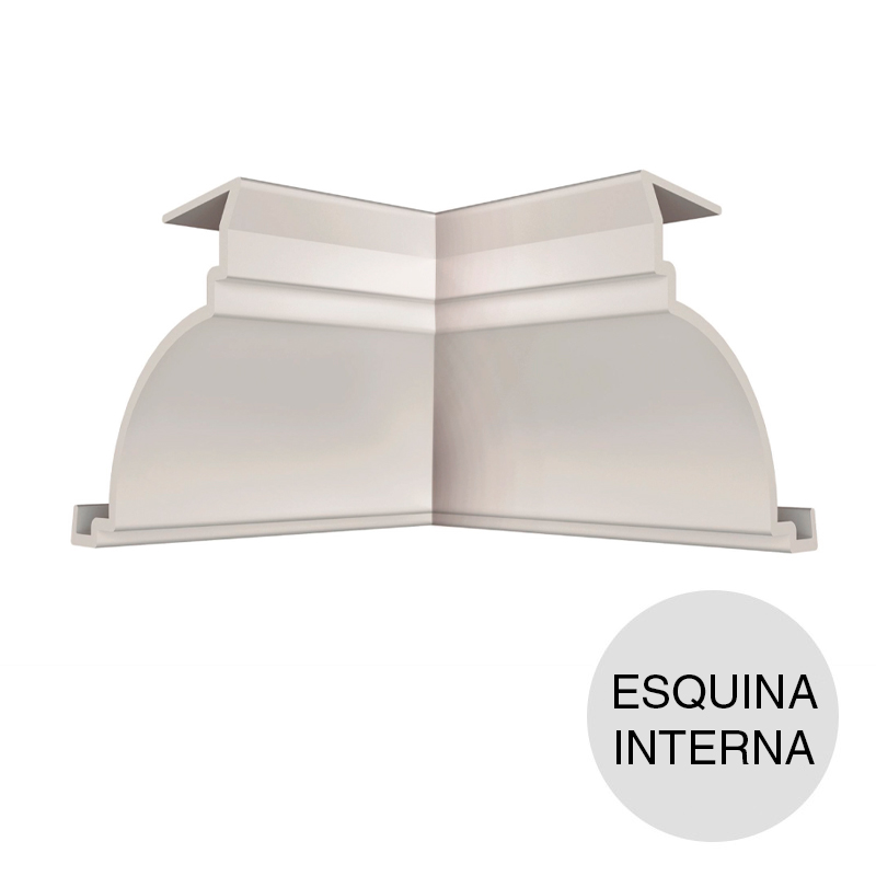 Esquina interna moldura cielorraso Noble Click PVC blanco 40mm x 40mm 