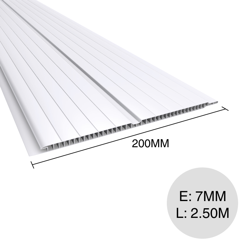 Cielorraso machimbre PVC Gemini blanco 7mm x 200mm x 2.50m