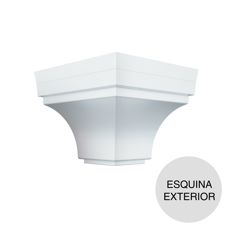 Esquina exterior moldura cielorraso Noble Click PVC blanco 30mm x 30mm