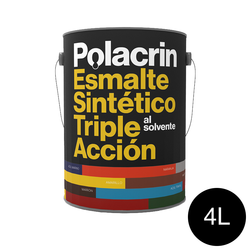 Esmalte sintetico Triple Accion exterior interior negro mate lata x 4l