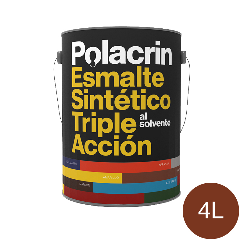 Esmalte sintetico Triple Accion exterior interior marron tinaja brillante lata x 4l