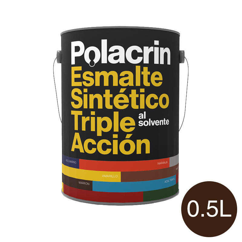 Esmalte sintetico Triple Accion exterior interior marron brillante lata x 1/2l