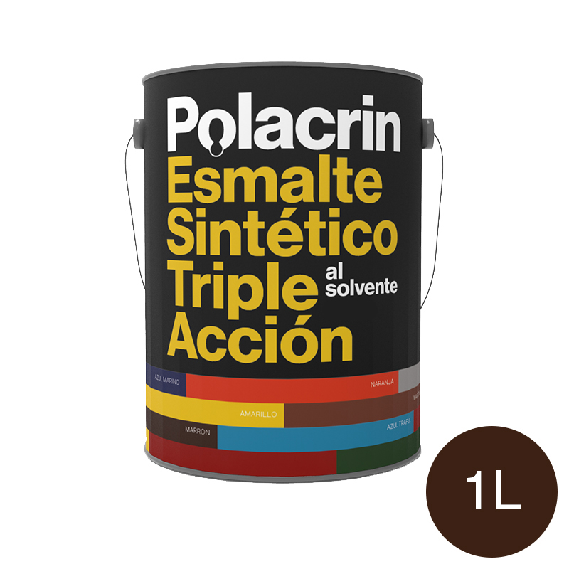 Esmalte sintetico Triple Accion exterior interior marron brillante lata x 1l