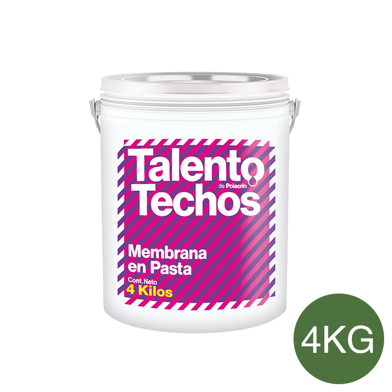 Membrana en pasta impermeabilizante Talento techos transitable verde balde x 4kg
