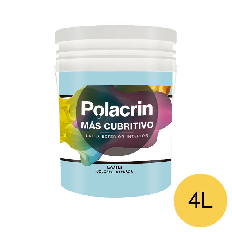 Pintura latex exterior interior premium amarillo mate balde x 4l