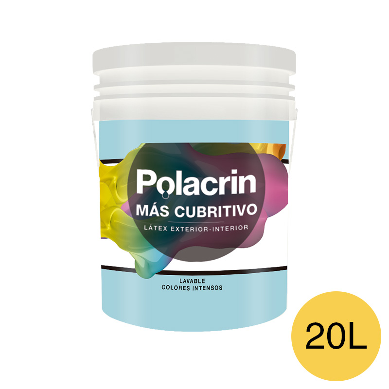 Pintura latex exterior interior premium amarillo mate balde x 20l