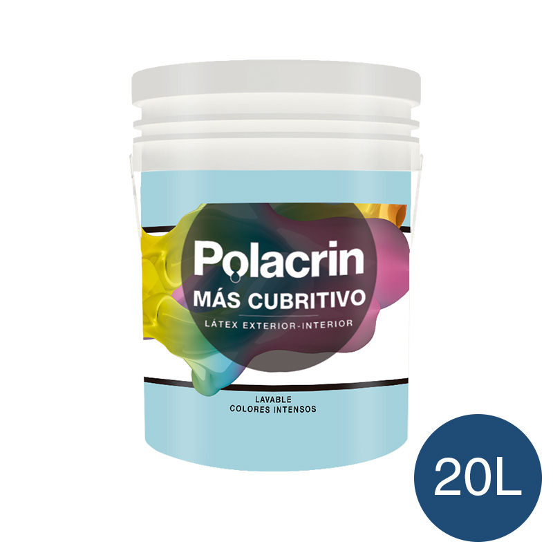 Pintura latex exterior interior premium azul mate balde x 20l