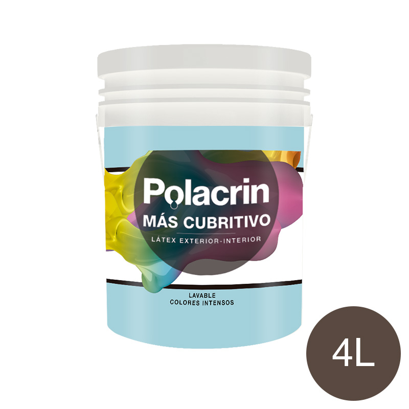 Pintura latex exterior interior premium marron mate balde x 4l