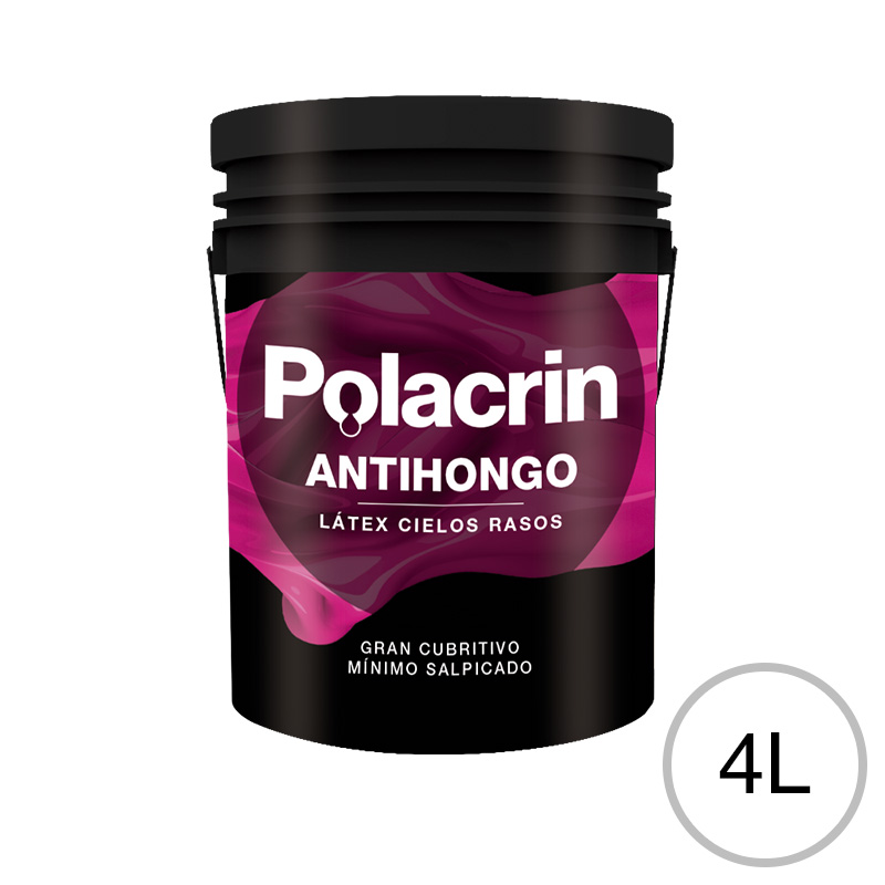 Pintura latex cielos rasos antihongo blanco mate balde x 4l