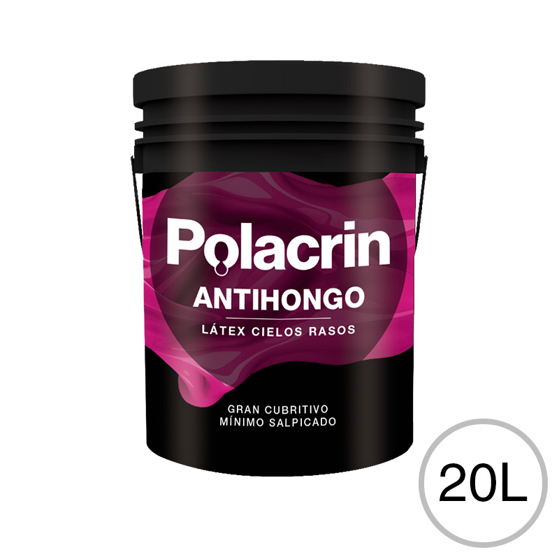 Pintura latex cielos rasos antihongo blanco mate balde x 20l