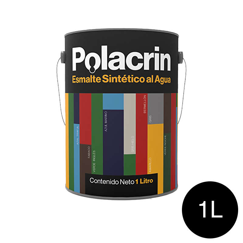 Esmalte sintetico al agua exterior interior negro brillante lata x 1l