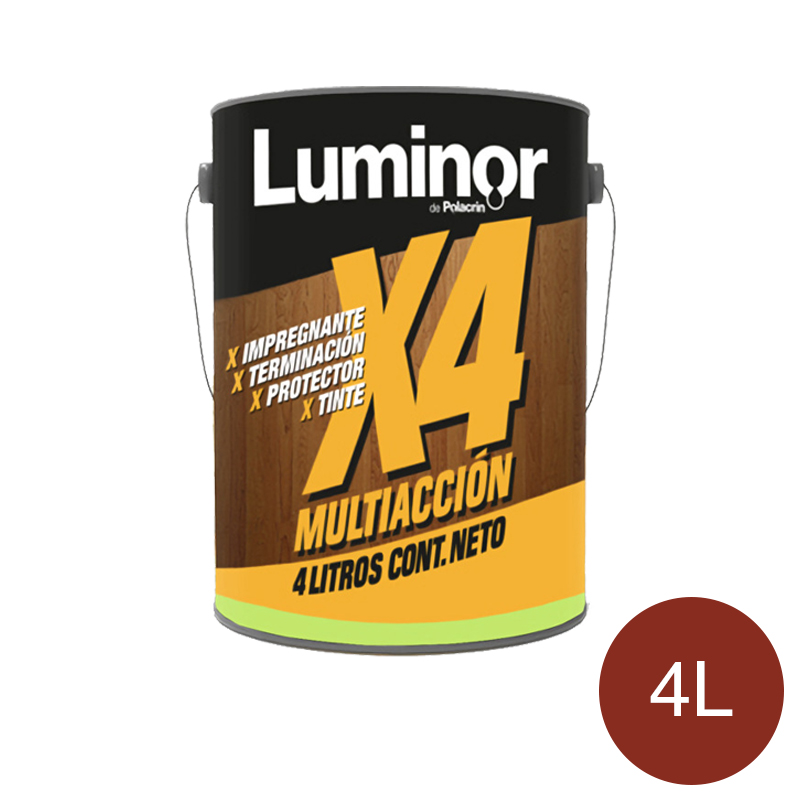 Impregnante protector madera Luminor x4 Multiaccion exterior interior cedro satinado lata x 4l